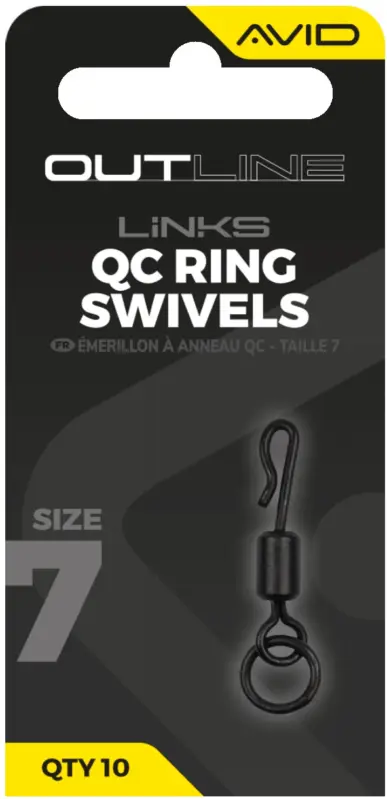 Vartej cu Anou si Agrafa Rapida Avid Carp Quick Change Ring Swivel – 10 buc/plic Lichidare de stoc