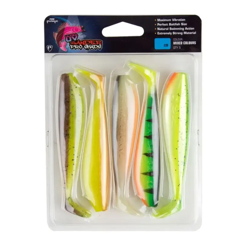 Comandă acum Set Shaduri FOX Rage Zander Pro Shad Mixed Ultra UV Colours, 7.5cm, 5buc/blister