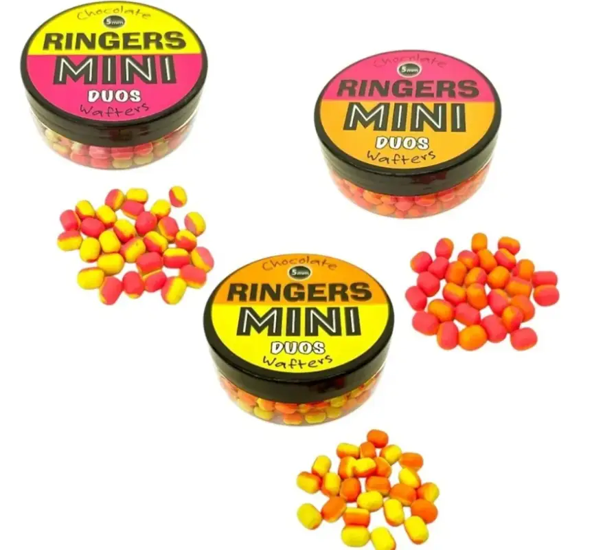 Preferatul clienților Wafters Ringers Mini Duos Chocolate 5mm, Roz-Portocaliu