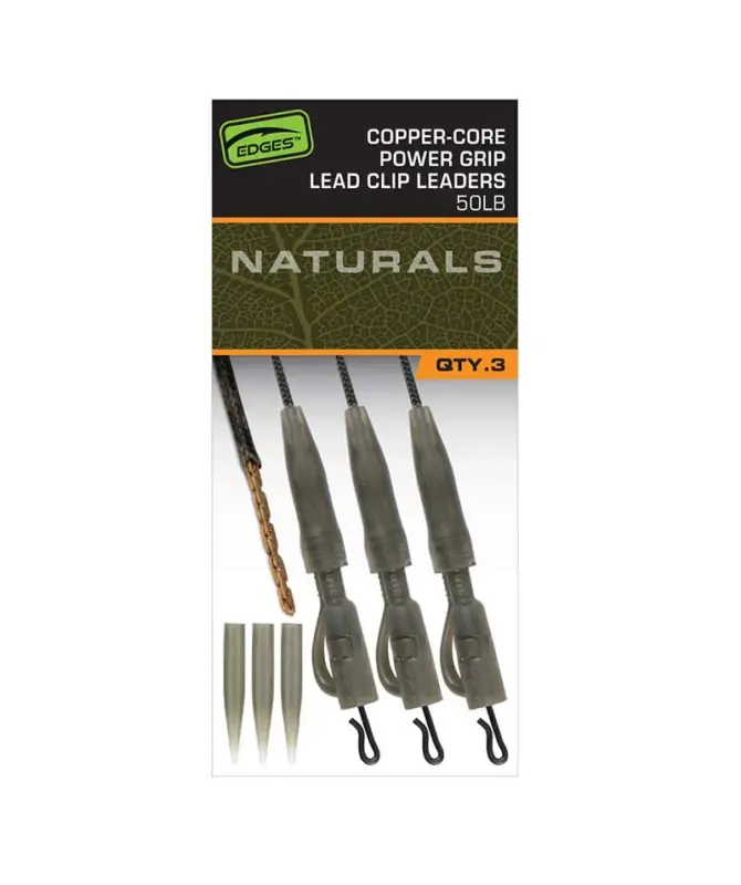 Ofertă exclusivă Edges Naturals Copper-Core Power Grip Lead Clip Leaders x3
