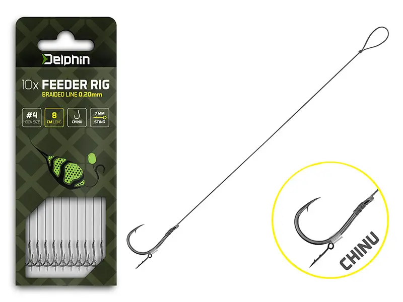Discount Carlige Legate Feeder Delphin Braided Sting Rig Chinu ,10 buc/buc