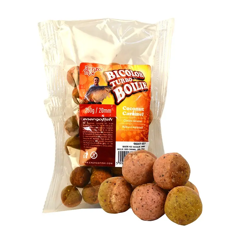 Cumpărături sigure Boilies de Carlig Benzar Mix Turbo Bicolor, 20mm, 250g, Krill Scopex