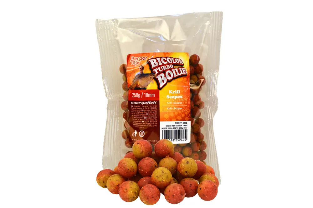 Boilies de Carlig Benzar Mix Turbo Bicolor, 16mm, 250g, Krill Scopex Retur gratuit