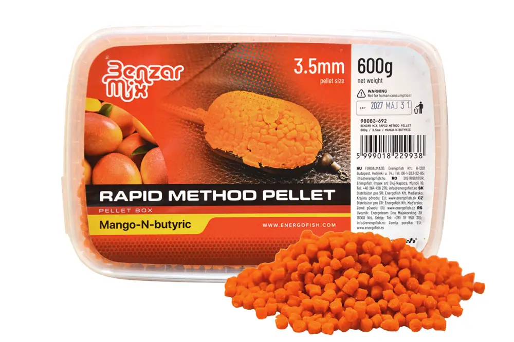 Pelete Benzar Method Rapid, 1.5mm, 600g, Mango Acid N-Butyric Expediere rapidă