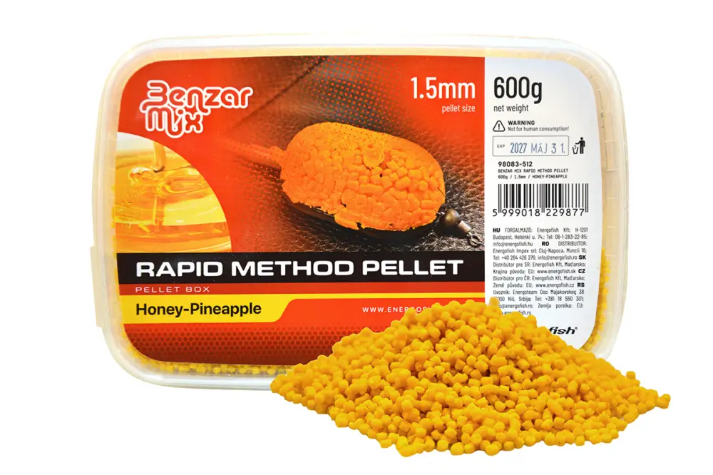 Pelete Benzar Method Rapid, 3.5mm, 600g, Miere Ananas Reducere extra