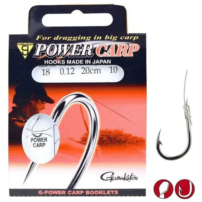 Carlige Legate Gamakatsu Power Carp, nr.14, 0.14mm, 10buc Livrare gratuită