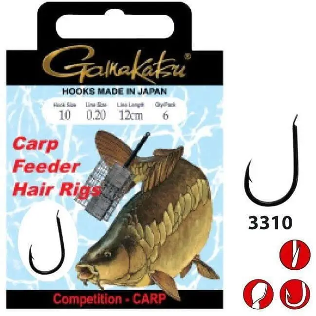 Carlige Legate Gamakatsu Carp Feeder LS-3310, nr.8, 0.22mm, 10buc Plată sigură