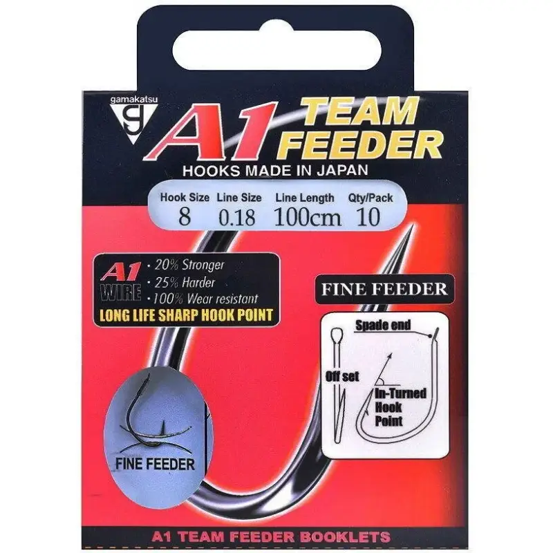 Livrare expres Carlige legate Gamakatsu A1 Team Feeder Fine, nr.14, 0.12mm, 100cm