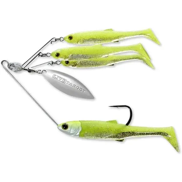 Spinnerbait LiveTarget BaitBall Spinner Rig, Medium, Chartreuse Silver, 14g Vezi acum