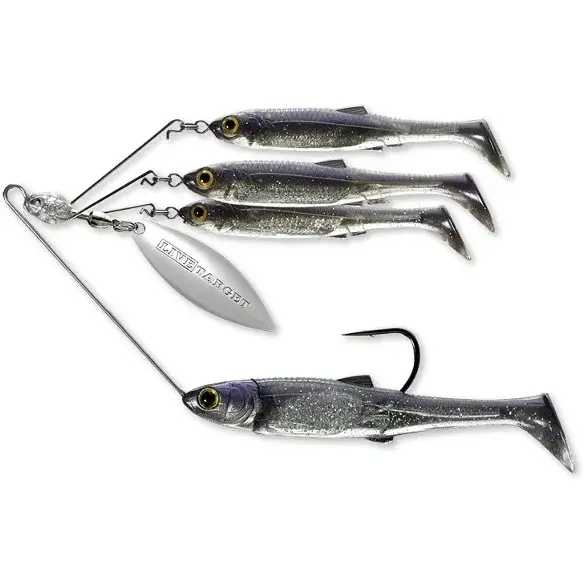 Spinnerbait LiveTarget BaitBall Spinner Rig, Large, Purple Pearl Silver, 14g Popular