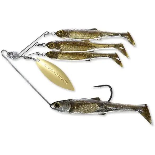 Spinnerbait LiveTarget BaitBall Spinner Rig, Small, Dark Amber Gold, 11g Transport gratuit