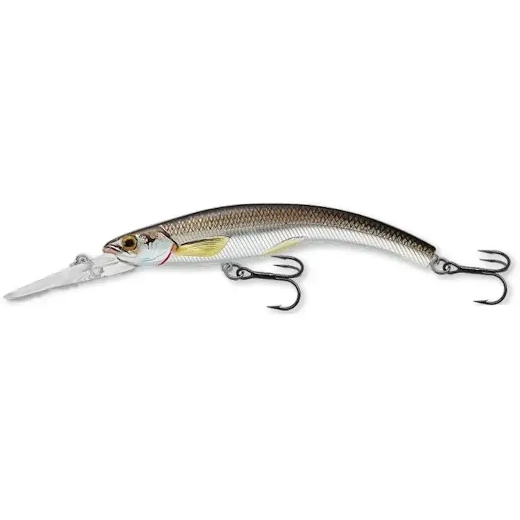 Ieftin Vobler LiveTarget Rainbow Smelt Banana Bait Deep Dive, Silver Black, 11.5cm, 18g