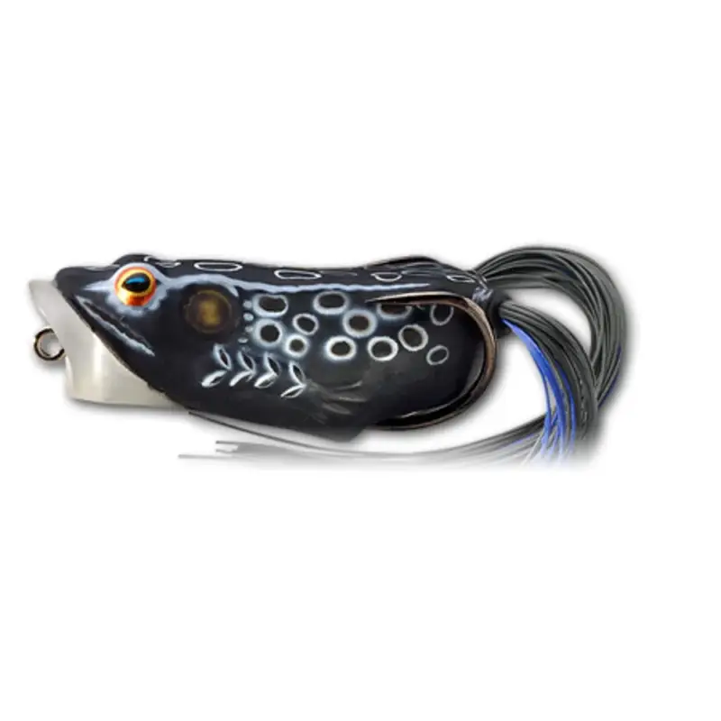 Vobler LiveTarget Hollow Body Frog Popper, Black Black, 6.5cm, 14g Transport gratuit