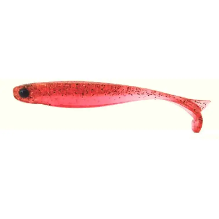 Reducere Shad Mustad Mezashi Tail Minnow Floating, Transparent Red, 7.6cm, 6buc