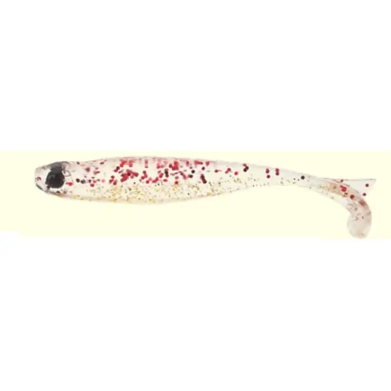 Shad Mustad Mezashi Tail Minnow Floating, Red Gold Glitter, 7.6cm, 6buc Lichidare de stoc