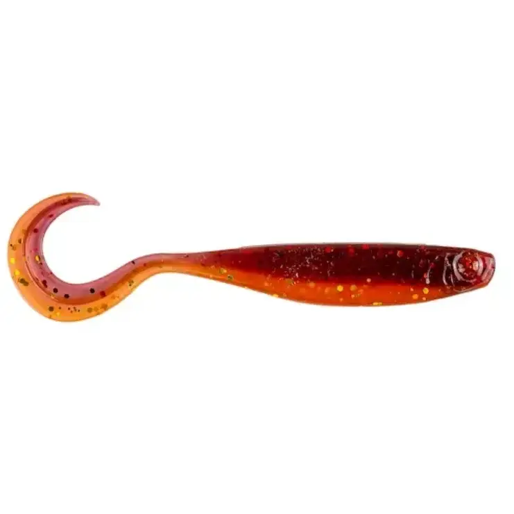 Shad Mustad Mezashi Cross Curly Tail, Red Gold, 9cm, 6buc Doar azi