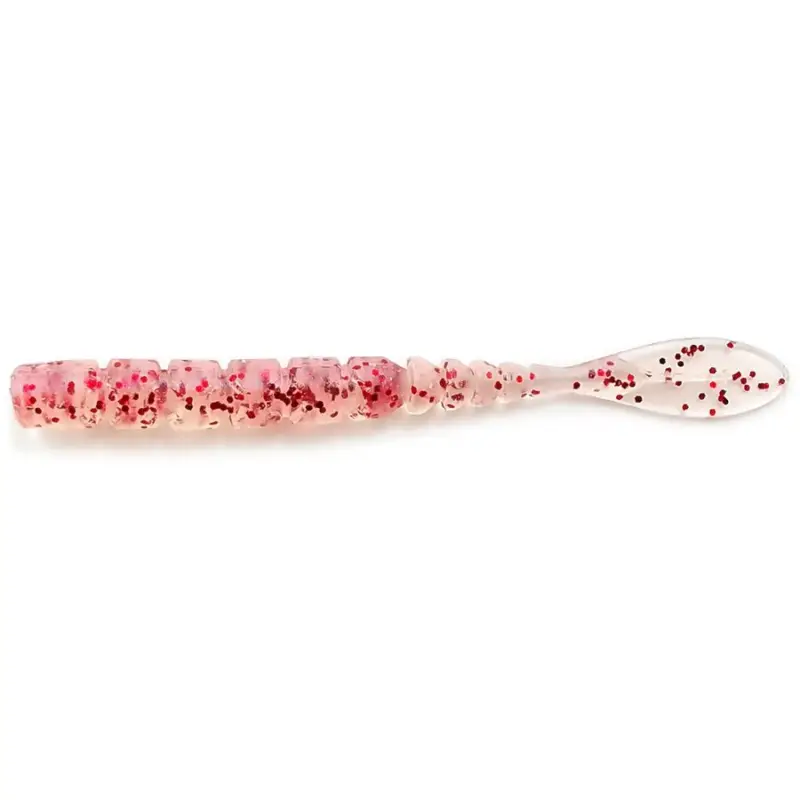 Cel mai vândut Grub Mustad Aji Micro Fla, Clear Red Glitter, 5cm, 15buc