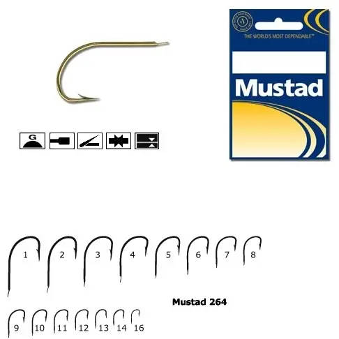 Reducere extra Carlig Mustad Auriu M264 cu Tija Scurta, 10buc/plic