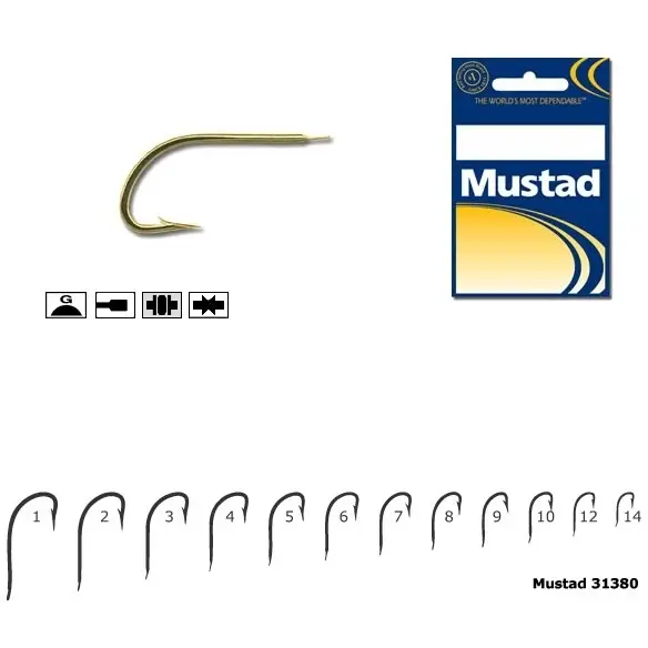 Carlig Mustad M31380, Forjat cu Tija Scurta, Auriu, 10buc/plic Cel mai bun preț