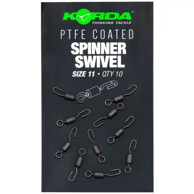 Reducere de preț Vartej cu Anou si Agrafa Rapida Korda Spinner Ring Swivel PTFE Coated, nr.11, 8buc