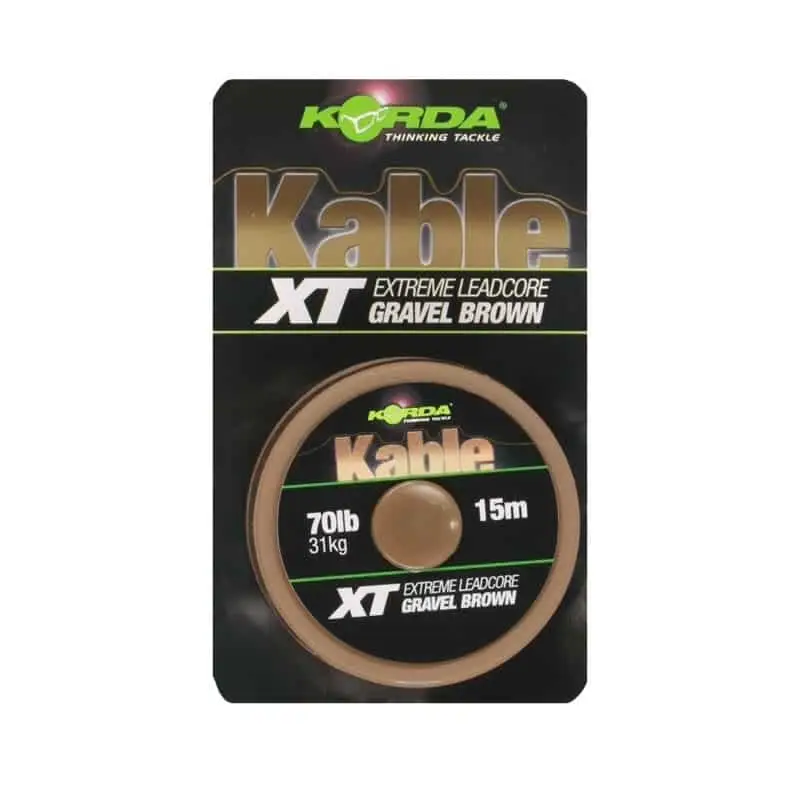 Retur ușor Fir Korda Kable XT Extreme Leadcore, Gravel Brown, 15m
