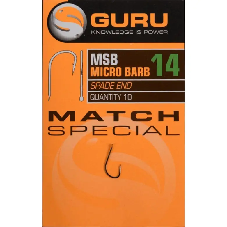 Carlige Guru Match Special Hook Barbed, 10buc/plic Retur ușor