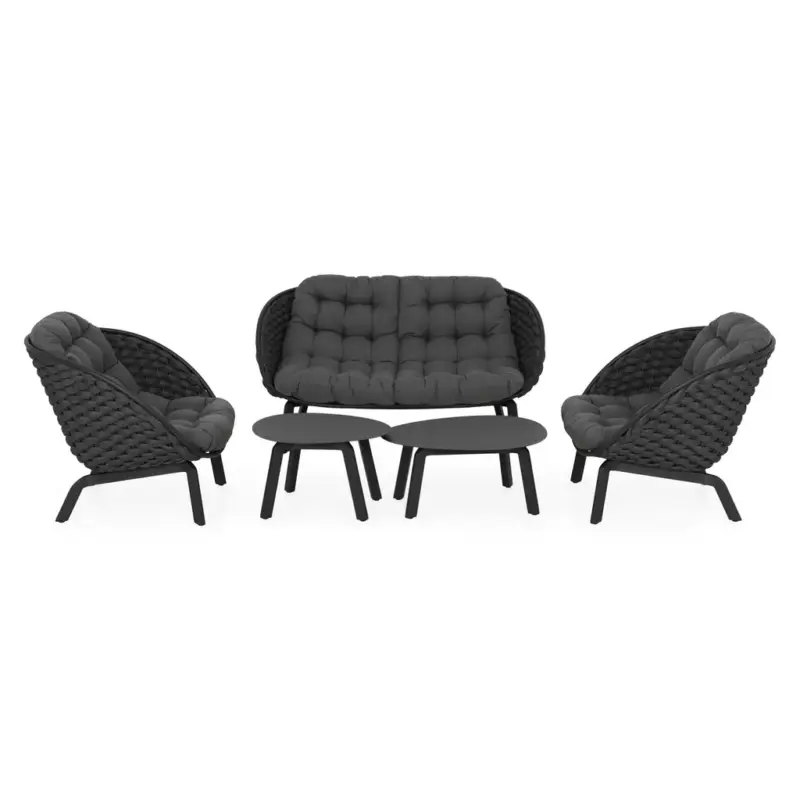 ANABEL Set mobilier terasă/grădină, 2 fotolii, canapea și 2 măsuțe Cumpărături sigure