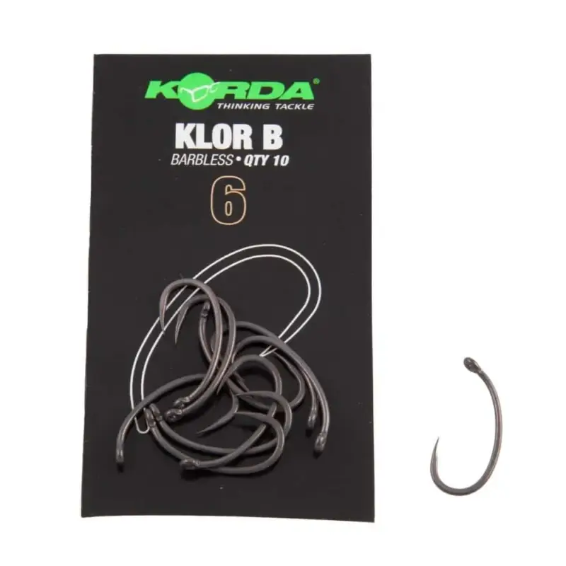 Expediere rapidă Carlige Korda Klor Barbless, nr.6, 10buc