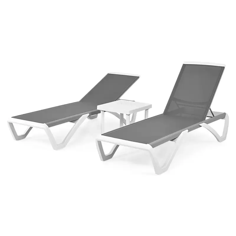 Reduceri YATI Set mobilier terasă/grădină, 2 șezlonguri și măsuță