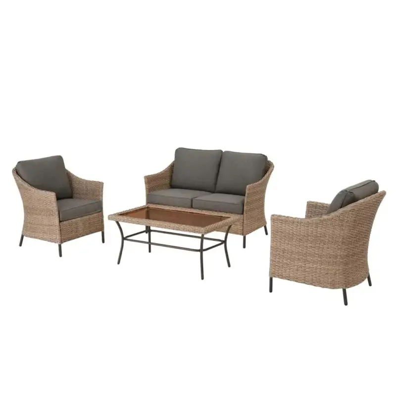 Lichidare de stoc LIAM Set mobilier terasă/grădină, 2 fotolii, canapea și măsuță