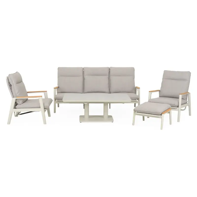 PERUGIA Set mobilier terasă/grădină, 2 fotolii, canapea, taburet și masă Mai ieftin