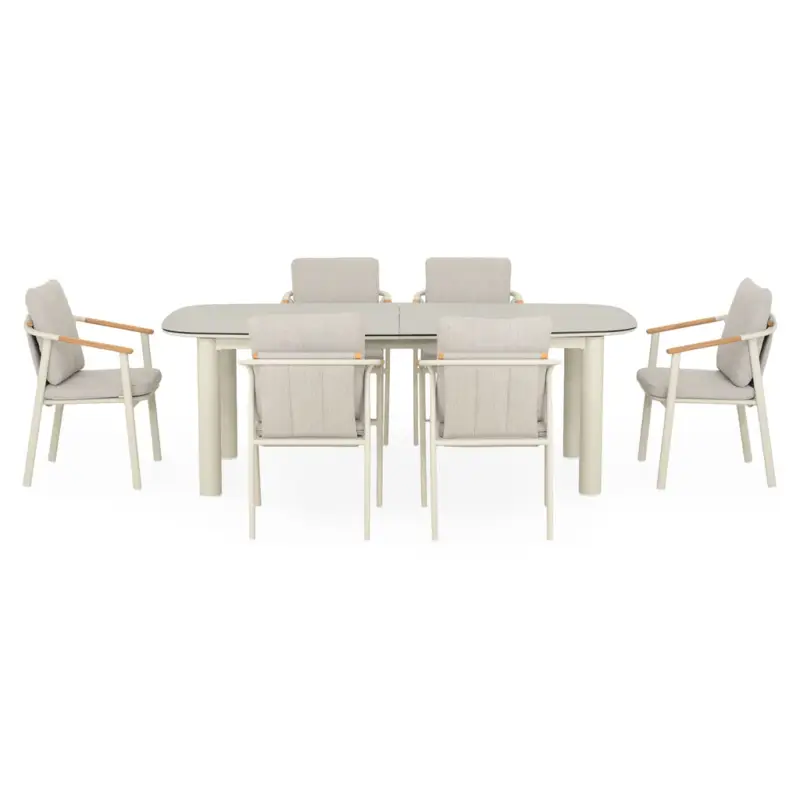 Lichidare de stoc SALLY Set mobilier terasă/grădină, 6 scaune și masă extensibilă