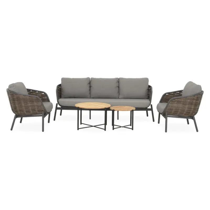 Ofertă specială BARI/ROCHELLE Set mobilier terasă/grădină, canapea, 2 fotolii, 2 măsuțe