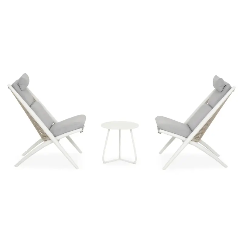 Disponibil imediat BAHZA Set mobilier terasă/grădină, 2 fotolii și măsuță