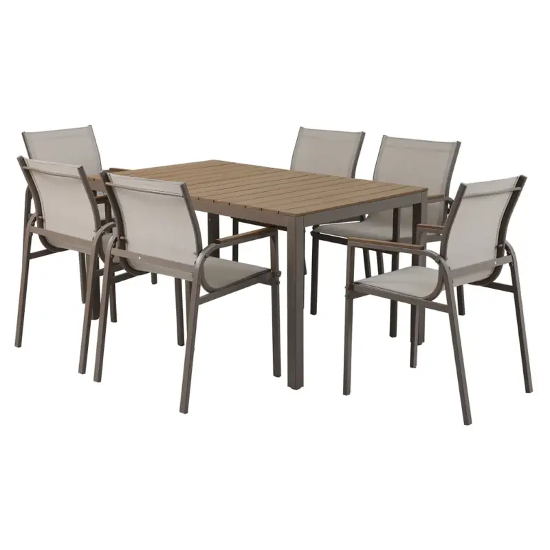 Chilipir PARMA Set mobilier terasă/grădină, 6 scaune și masă