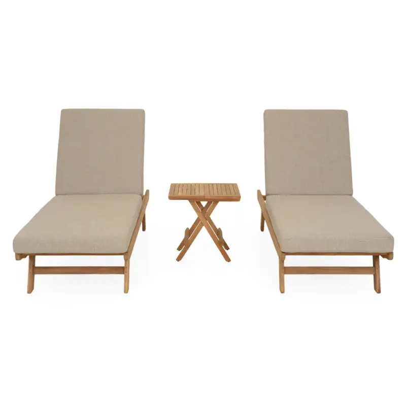 Reduceri LUXOR Set mobilier terasă/grădină, 2 șezlonguri și măsuță