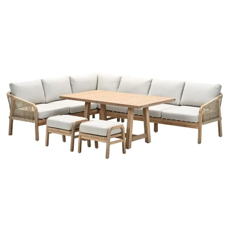 Livrare gratuită RIMINI Set mobilier terasă/grădină, colțar 2 piese, 2 taburete, masă