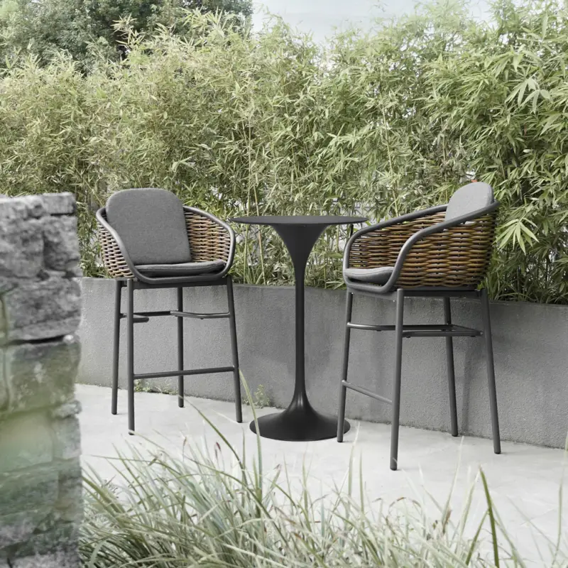 Promoție BARI Set mobilier terasă/grădină, 2 scaune și masă bar