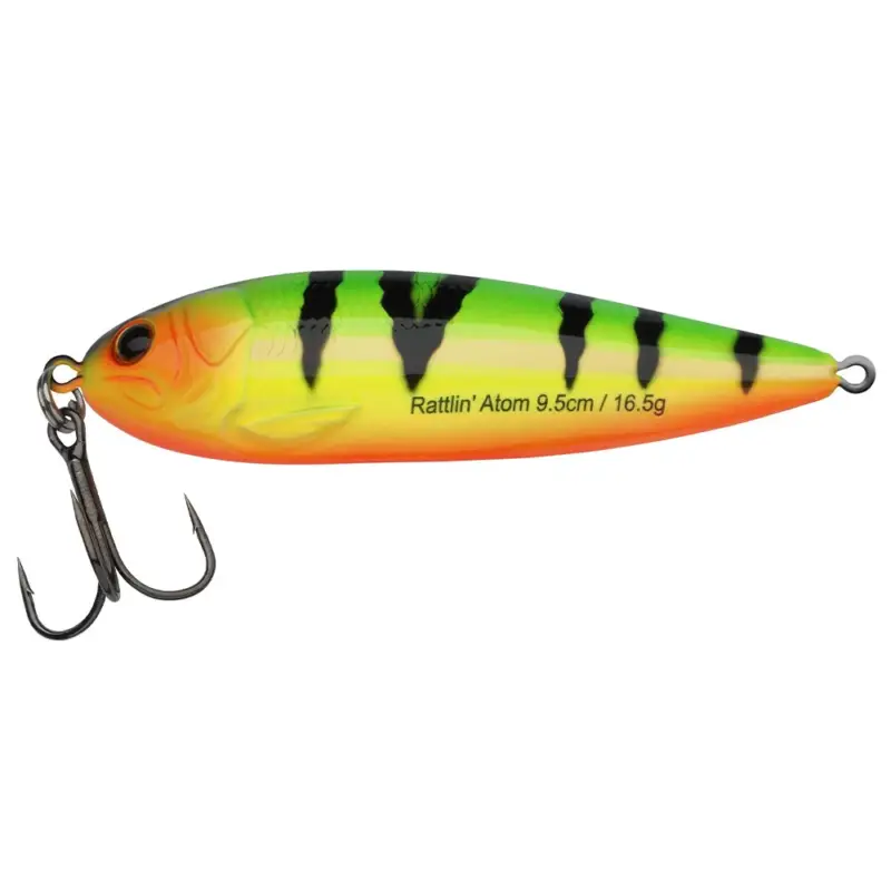 Lingurita Abu Garcia Rattlin’ Atom, Firetiger, 9.5cm, 16.5g Cel mai bun preț