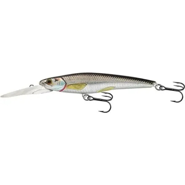 Noutate Vobler LiveTarget Rainbow Smelt Jerkbait Deep Dive, Silver Black, 7cm, 3.5g