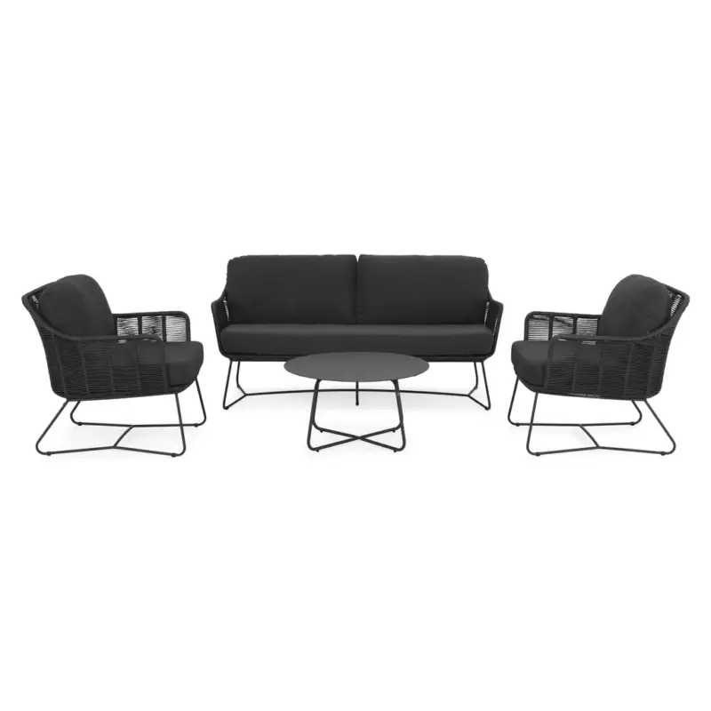 Livrare rapidă BERLIN Set mobilier terasă/grădină, 2 fotolii, canapea și măsuță