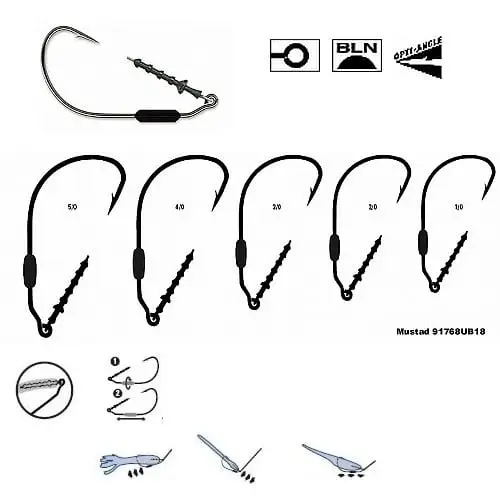 Nu rata Carlige Offset Lestate Mustad Power Lock Plus Twister, nr.1/0, 3buc