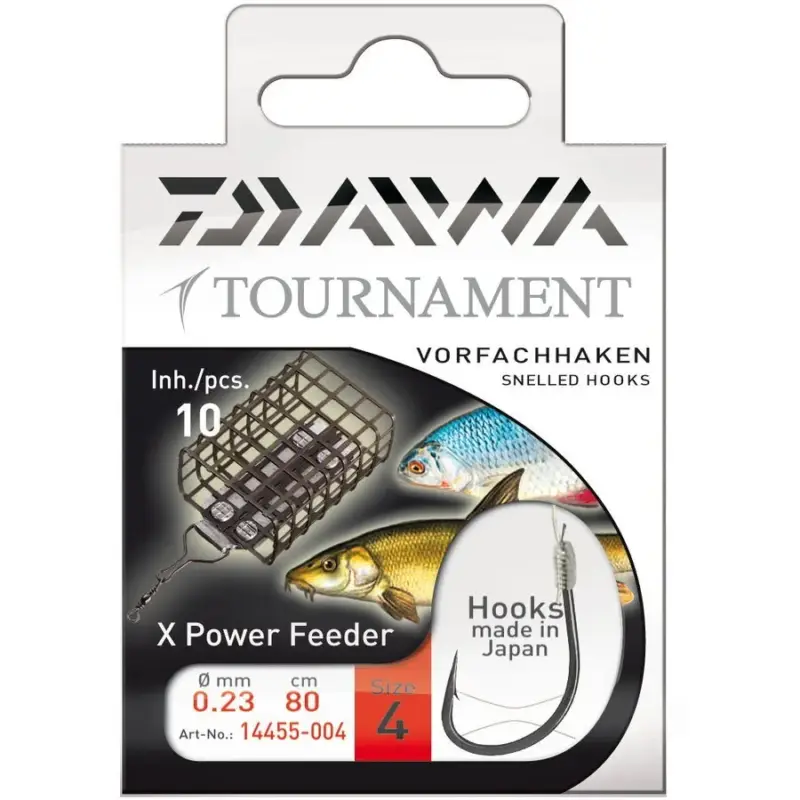 Reducere extra Carlige legate Daiwa Tournament Feeder, nr.8, 0.20mm, 10buc