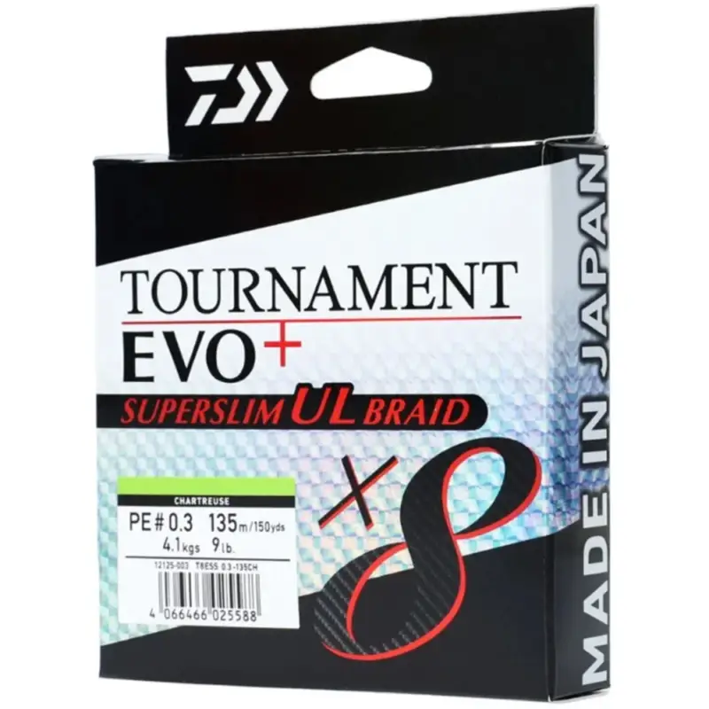 Reducere extra Fir Daiwa Tournament X8 Braid EVO+ Superslim UL, 0.50mm, 135m