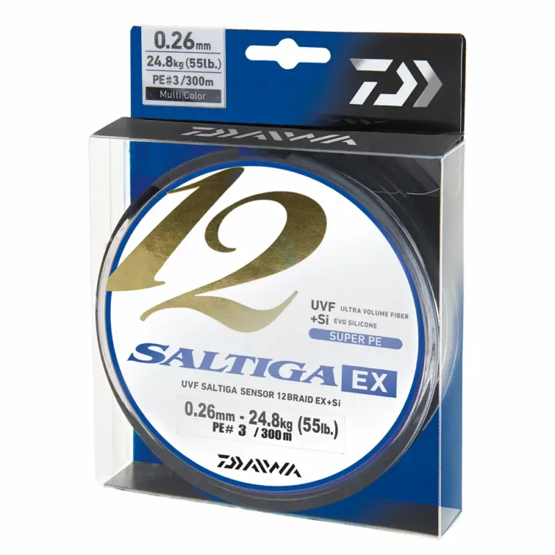 Fir Daiwa Saltiga 12 Braid EX+Si, 0.18mm, 300m Retur ușor