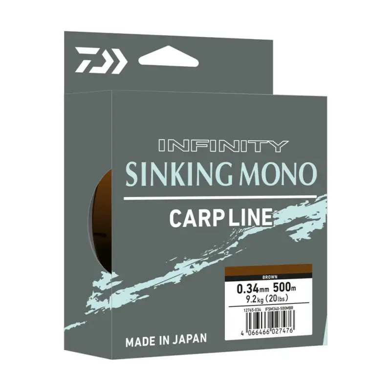 Fir Daiwa Infinity Sinking Mono Carp Line, Brown, 0.30mm, 500m Reducere extra