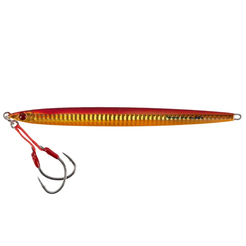 Jig Mustad Mezashi Slim, Red Glow, 16cm, 80g Ofertă exclusivă