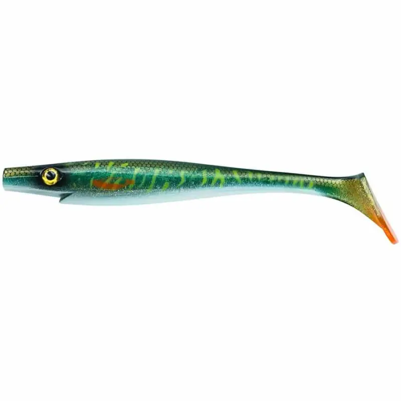 Shad Strike Pro Pig Shad Jr, Green Motoroil Pike UV, 20cm, 50g, 2buc Preferatul clienților
