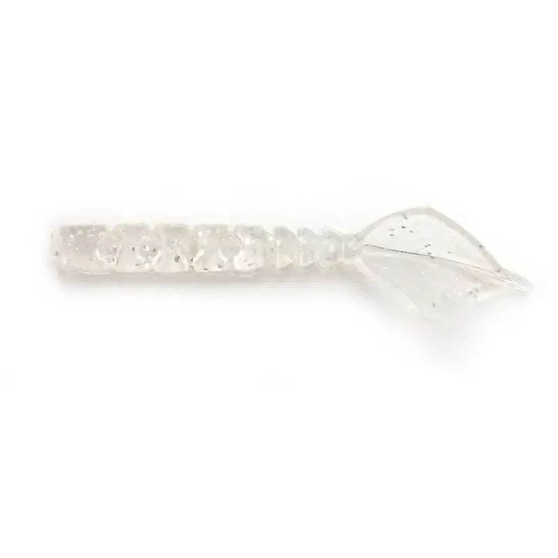 Discount Grub Mustad Aji Micro Hila, Clear Silver Glitter, 4.3cm, 12buc