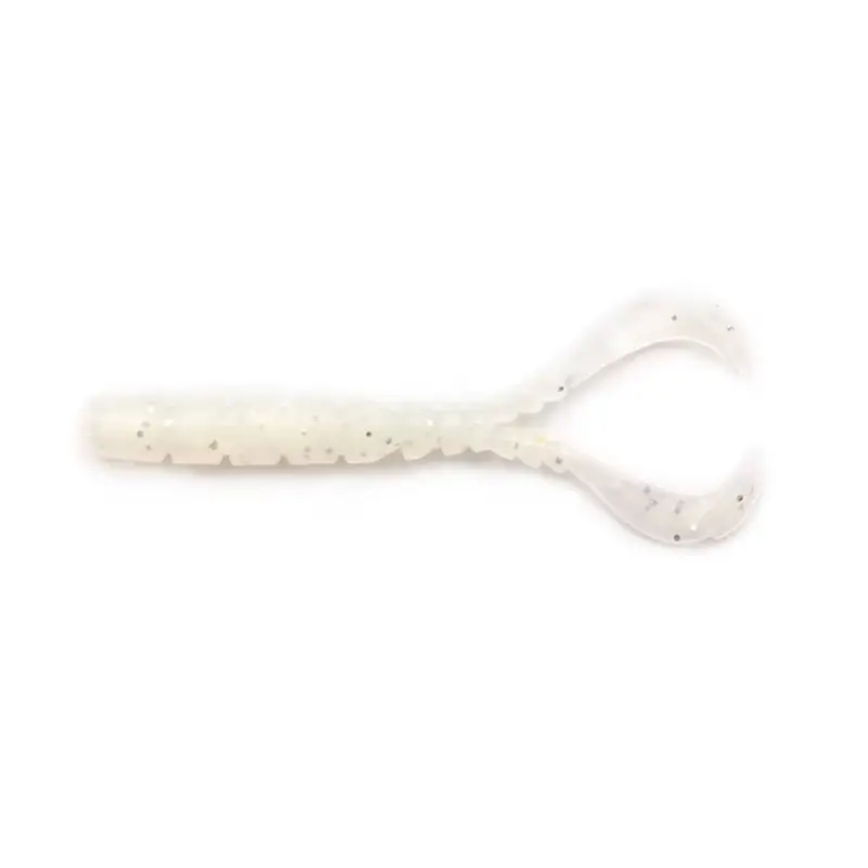 Noutate Twister Mustad Aji Chiki, White Glow Glitter, 4.3cm, 13buc
